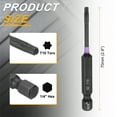 thumbnail image 2 of Uxcell 2pcs T10 Torx Impact Bit de destornillador 1/4" Punta hexagonal 2.8" Largo Magnético Sin agujero, 2 of 7