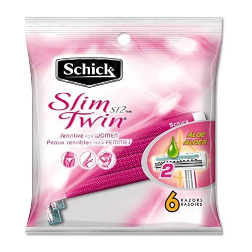 Schick Slim Twin ST 2 Disposable Razors for Women Sensitive Skin