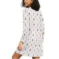 thumbnail image 2 of joogoo Christmas Nutcracker Bows Reindeer Women's Long Sleeve Nightgown Sleepwear L, 2 of 8