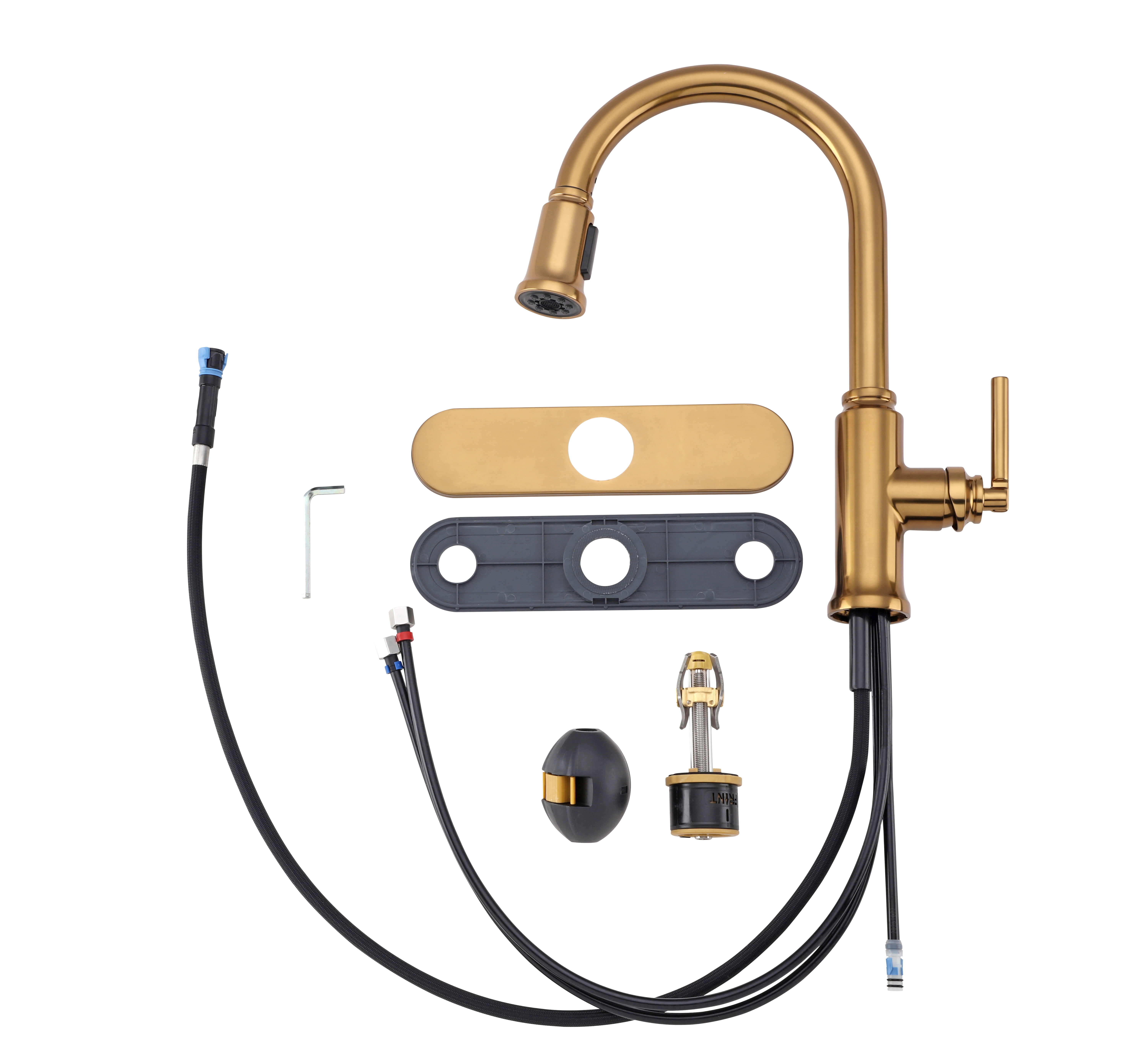 Better Homes & Gardens Modern Heirloom Pull Down Kitchen Faucet, Heritage Gold