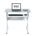 OneSpace 50JN1201 Ultramodern Glass Computer Desk, with PullOut