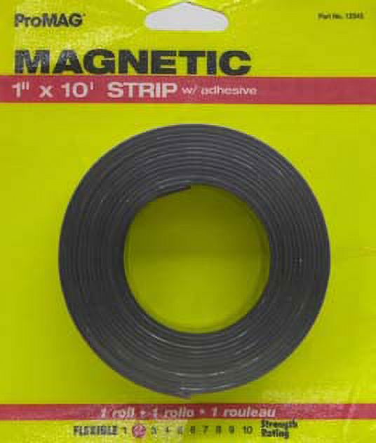 Promag Magnetic Strip Adhesive 1 inchx 10ft, Black
