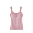 thumbnail image 2 of Pijama de manga corta para mujer, de moda, de color liso, con almohadilla para el pecho, sin aros de acero, ropa interior inferior, pijama de manga corta, top de algodón para mujer, 2 of 3