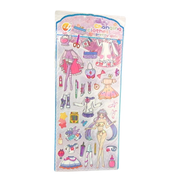 Changing Clothes Pretty Girl Stickers: 1CT