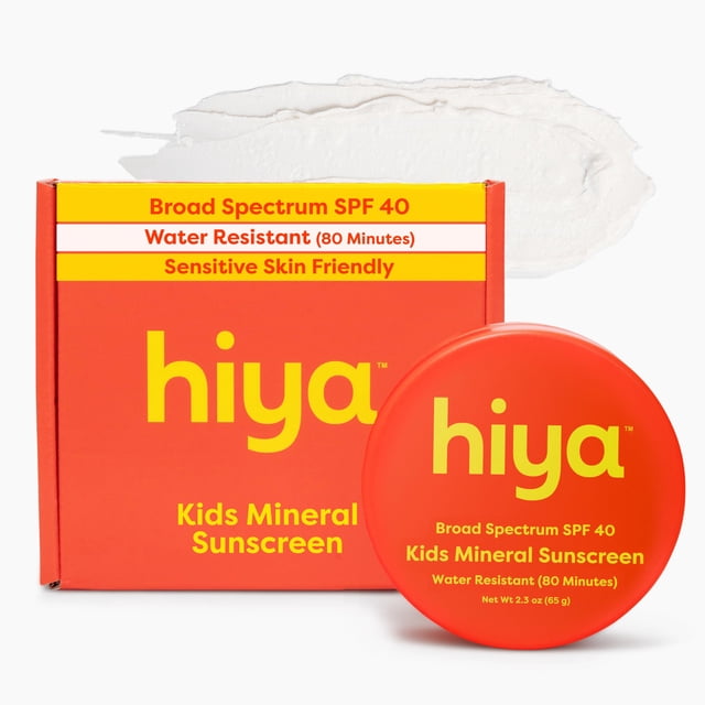 Protector solar mineral HIYA SPF 40 para niños, resistente al agua por 80 minutos
