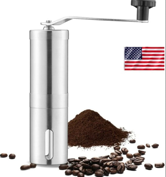 Manual Coffee Bean Grinder Stainless Steel Hand Coffee Mill Ceramic Burr US Ship 