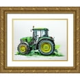thumbnail image 1 of Kovacs, Anna Brigite 24x19 Gold Ornate Wood Framed with Double Matting Museum Art Print Titled - Green Tractor, 1 of 4