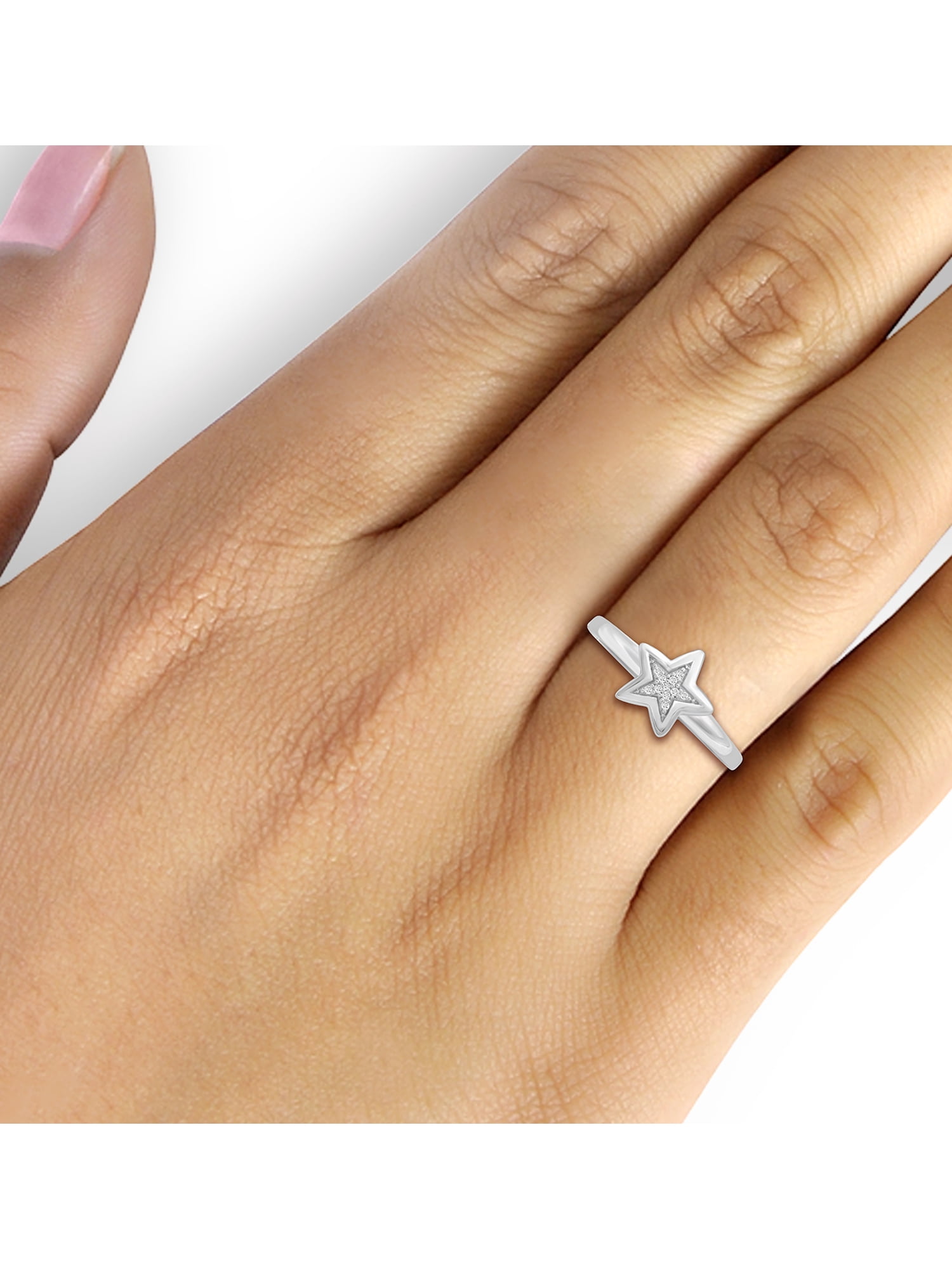 JewelersClub Diamond Rings for Women – Accent White Diamond Ring Jewelry– Sterling Silver Bands for Women –– Ring by JewelersClub