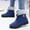 Blue, variant on Womens Yellow Winter Snow Boots, Faux Faux Fur Lined Ankle-High Lace-Up, Anti-Slip Rubber Outsole Soft Flock Upper for Cold Snowy Weather,Size 39