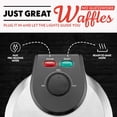 thumbnail image 3 of Gourmia Belgian Waffle Maker – Control de dorado ajustable, placas antiadherentes, luces indicadoras listas y de encendido, almacenamiento vertical compacto, mango de tacto frío, 3 of 5