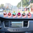 thumbnail image 3 of Adornos de pato rosa para coche, decoraciones para salpicadero de coche, gafas geniales, pato con casco de hélice, cadena dorada, 3 of 8
