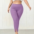 thumbnail image 6 of MLCDZ Plus Size Workout Leggings for Women High Waisted Side Slit Lounge Lightweight Gym Sports Yoga Pants Fitness Exercise Stretch Soft Trousers, 6 of 10