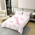 thumbnail image 2 of Pink Bow 100% Cotton King Size Bedding Set,Initial Letter X Chic Romantic Ultra Soft Duvet Cover,Princess Style Bowknot Love Hearts Girly Fairy Comforter Cover(No Filler), 2 of 6