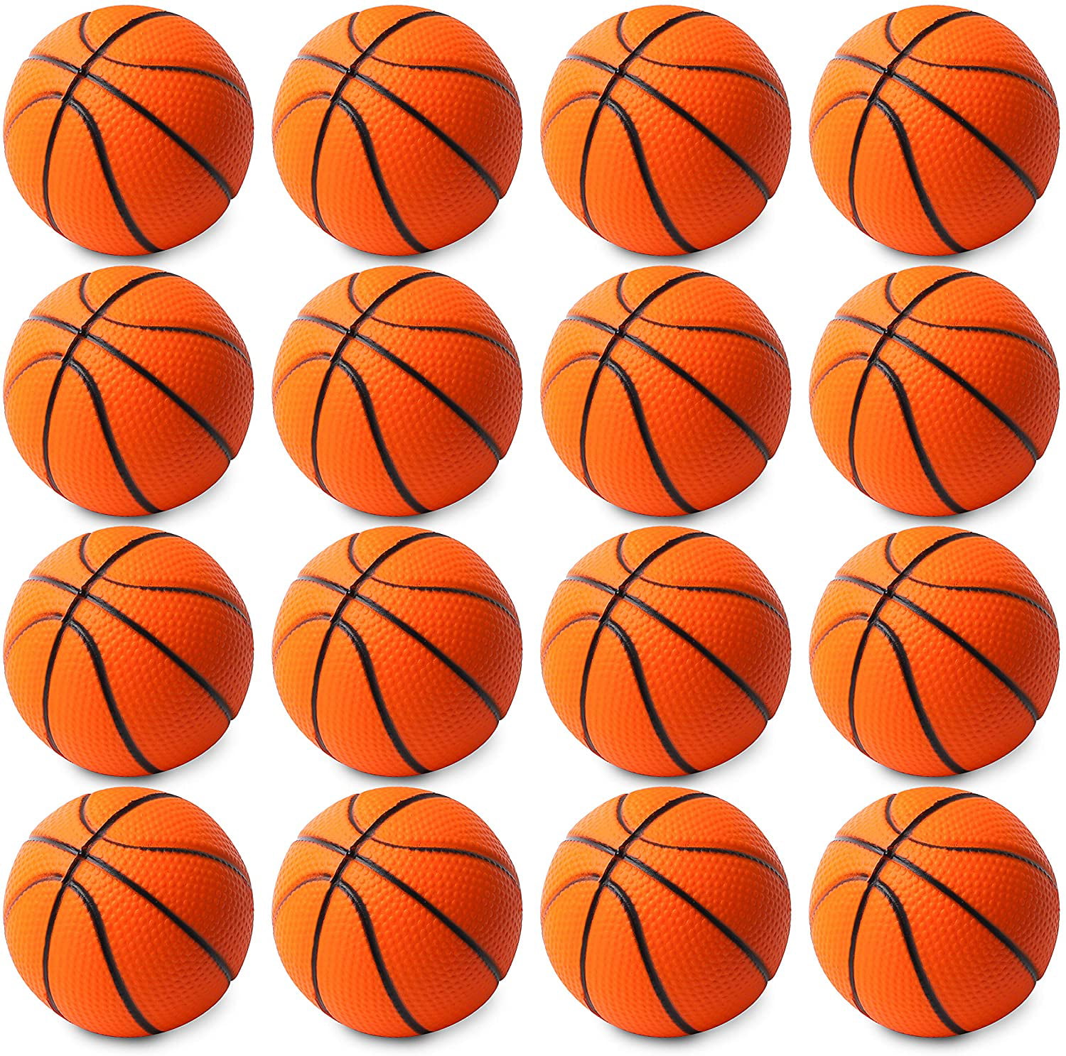 Pack of 5 Mini Basketball Styled Stress Relief Balls 