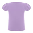 thumbnail image 2 of Miaeowve little Girls Summer Cotton T-shirt Short Puff Sleeve Round Neck Basic Tee Blouse Top Purple 2T, 2 of 5
