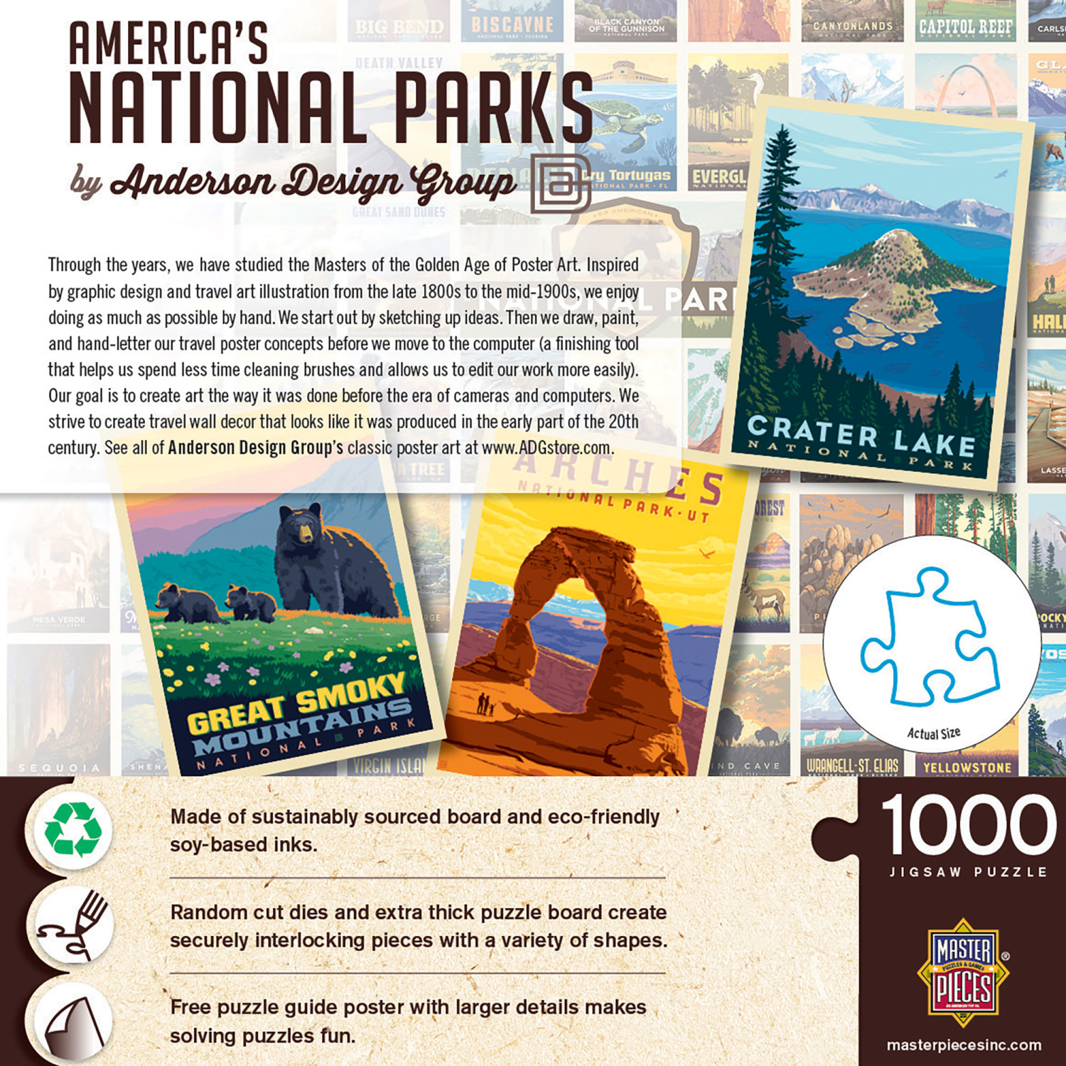 MasterPieces National Parks Vintage Collage 1000-Piece Puzzle photo 4