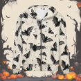 thumbnail image 2 of CONZONE Halloween Womens Zip Up Hoodies Bat Graphic Oversized Hooded Sweatshirt for Women Spooky Season Fall Winter Tops, 2 of 3