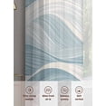 thumbnail image 6 of White Blue Ombre Stripe Sheer Curtains 54 Inch Length 2 Panels Set for Living Room/Bedroom, Modern Abstract Moire Waves Semi Curtain Sheers Drapes Rod Pocket Curtains Window Treatment Set 52''x54''x2, 6 of 7