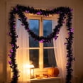 thumbnail image 6 of 9.2Ft Halloween Tinsel Garland with Bat Cutouts, Spooky Metallic Tinsel Vine for Fireplace Mantel, Stair Railing, Wall Backdrop, Haunted House, Indoor Outdoor Halloween Party Home Decor Decorations, 6 of 7
