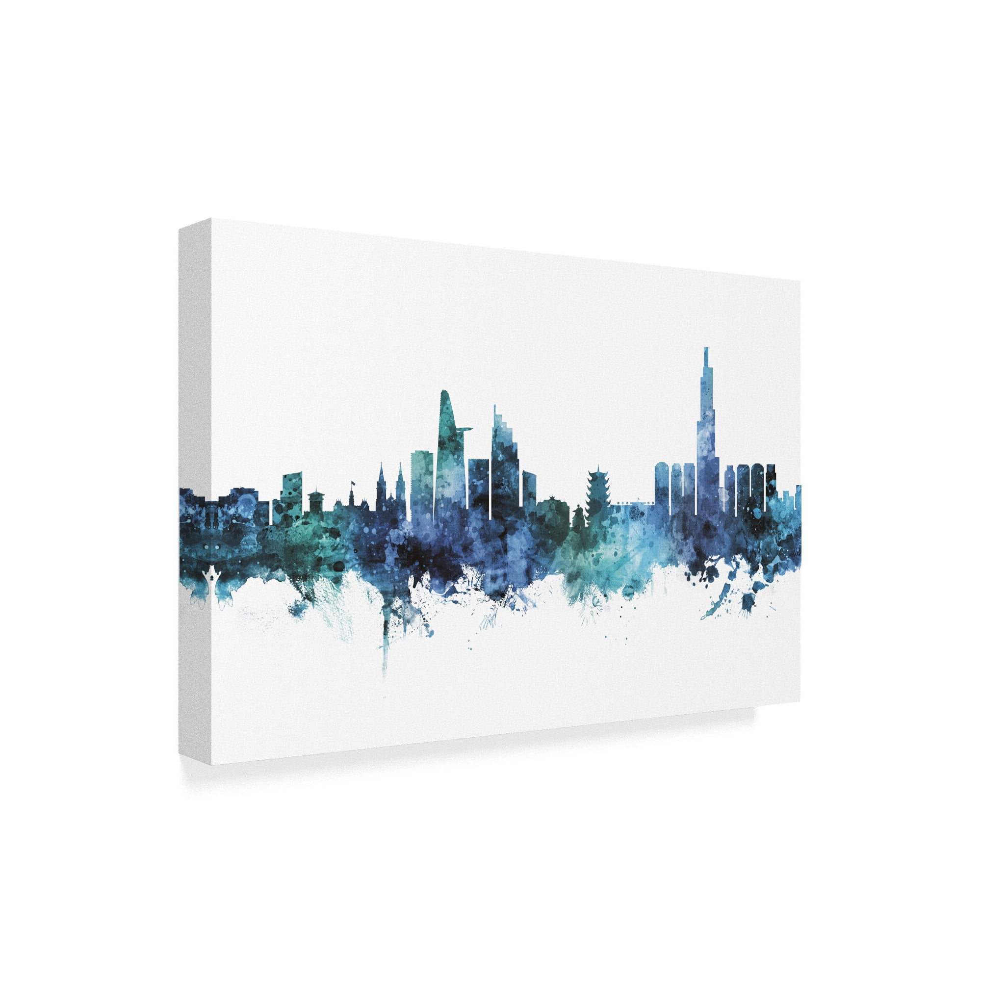 Trademark Fine Art 'Ho Chi Minh City Vietnam Skyline Blue' Canvas Art by Michael Tompsett