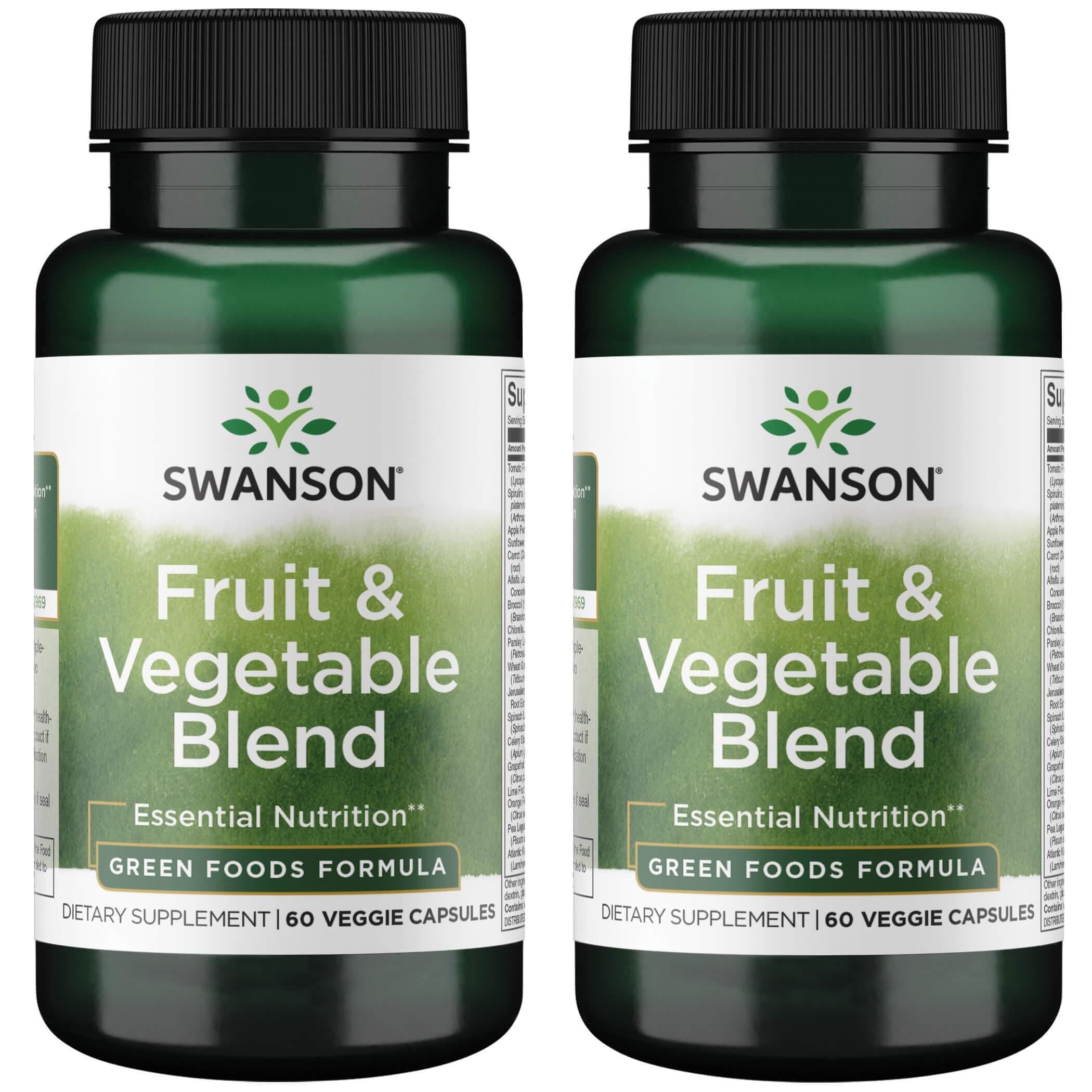 Swanson Fruit & Vegetable Blend 60 Veg Caps 2 Pack