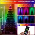 thumbnail image 6 of Collapsible Christmas Tree Light Teqhome 4.9FT Artificial Christmas Tree with 166Pcs LED Lights Remote App Voice Control IP65 Waterproof Timer Setting Work with Alexa Google, 6 of 12