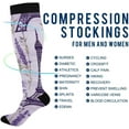 thumbnail image 4 of Coolnut Purple Lavender and Iron Tower Compression Socks Women Men Knee High Stockings 1Pair for Sports, Running, Travel388 Gift, 4 of 7