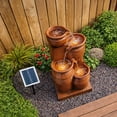 thumbnail image 3 of Teamson Home 28.7" 4-Tier Cascading Bowl Solar Powered Water Fountain for Outdoor Living Spaces, Terracotta, 3 of 12