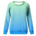 thumbnail image 5 of ShomPort Women's Casual Long Sleeve Gradient Color Tops Crewneck Sweatshirts Cute Loose Pullover, 5 of 5