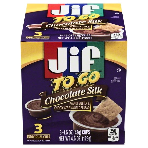 Jif To Go Chocolate Silk Peanut Butter & Chocolate Flavored Spread, 3