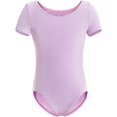 thumbnail image 1 of VINGT ANS Girls Short Sleeve Team Basic Leotard Ballet Dance Gymnastics, 1 of 4