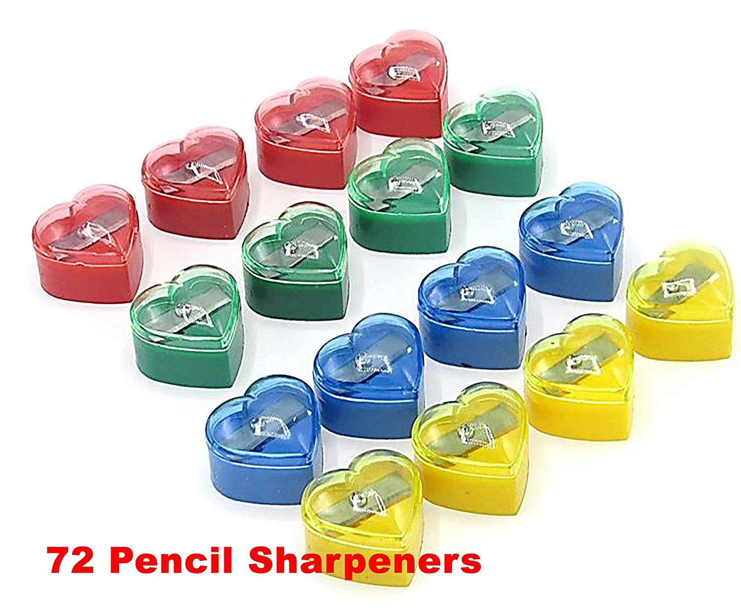 Pencil Sharpeners With Cover 72 PCS Heart Shape Mini Handheld