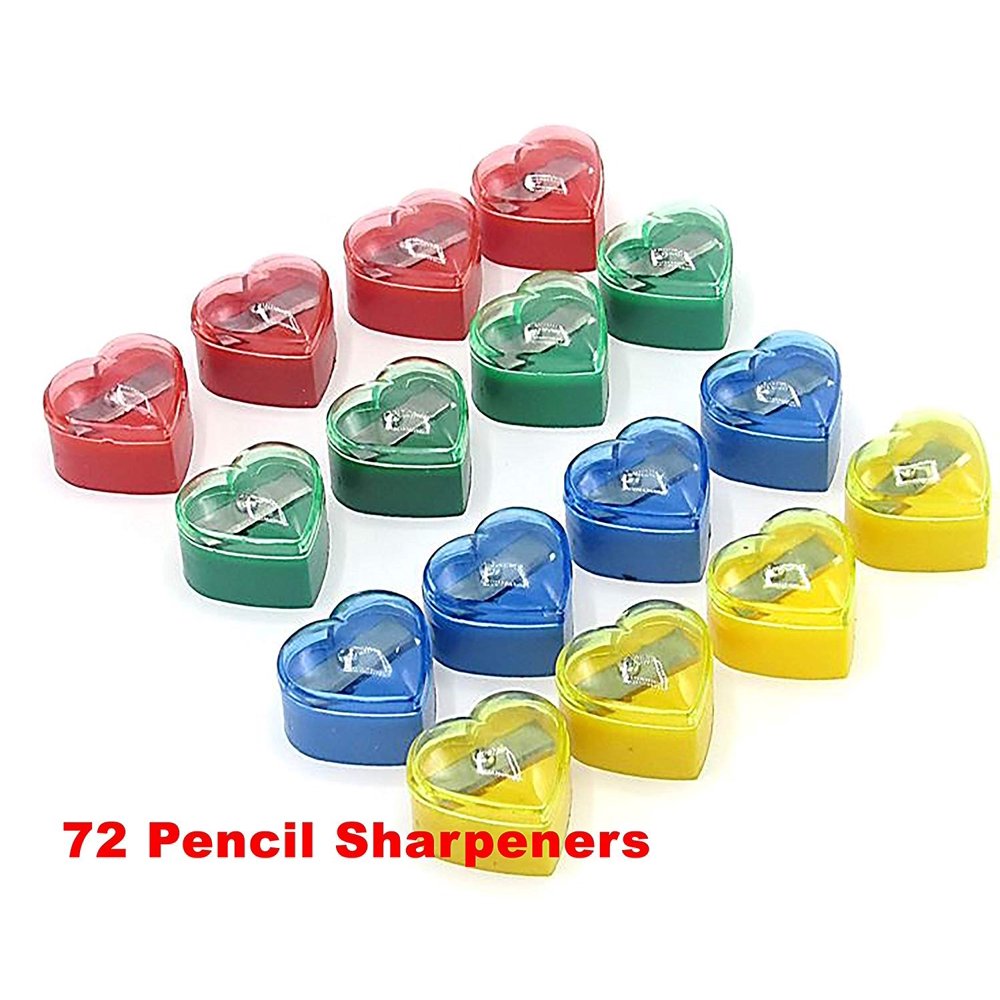 Pencil Sharpeners With Cover 72 PCS Heart Shape Mini Handheld