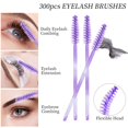 thumbnail image 2 of 300 Disposable Mascara Wands Eyelash Brush Spoolies for Eye Lash Extension Eyelash Extension Supplies Makeup Tools Accessories (New Deep Purple-300 pcs), 2 of 5