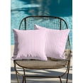thumbnail image 4 of Waterproof Outdoor Throw Pillows with Inserts 18"x18" Set of 2, Pink White Stripe Soft Decorative Pillowcases for Couch Bedroom, Modern Minimalist Geometric Striped Pillow Covers for Sofa Living Room, 4 of 8