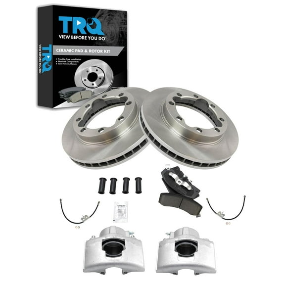 TRQ Front Brake Pad & Rotor Kit Fits 1996-2000 Chevrolet K3500 GMC BKA29767
