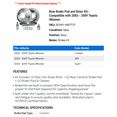 thumbnail image 2 of Rear Brake Pad and Rotor Kit - Compatible with 2003 - 2009 Toyota 4Runner 2004 2005 2006 2007 2008, 2 of 2