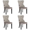 thumbnail image 2 of WestinTrends Wordford Velvet Dining Chairs Set of 4, Modern Wingback Upholstered Button Tufted Kitchen Dining Room Chairs with Solid Wood Legs and Pull Ring, Gray, 2 of 11