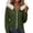 Army Green, variant on Women's Hooded Jacket Faux Fur Trim Full Zip Ribbed Cuffs Slim Fit Long Sleeve Casual Fall Winter Daily Wear Outerwear