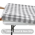 thumbnail image 2 of decorUhome Fitted Checkered Tablecloth, Vinyl Rectangular Table Cloth for 30"×72"in(90"×197"cm) Tables, Waterproof Buffalo Plaid Table Cover, Grey and White, 2 of 8