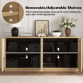 thumbnail image 3 of Rumiiro Fluted Sideboard Buffet Credenza Modern Minimalist 4 Doors, Adjustable Shelves, Rebound Device, 1 Piece, 63 x 16 x 30 in, Wood, 3 of 6