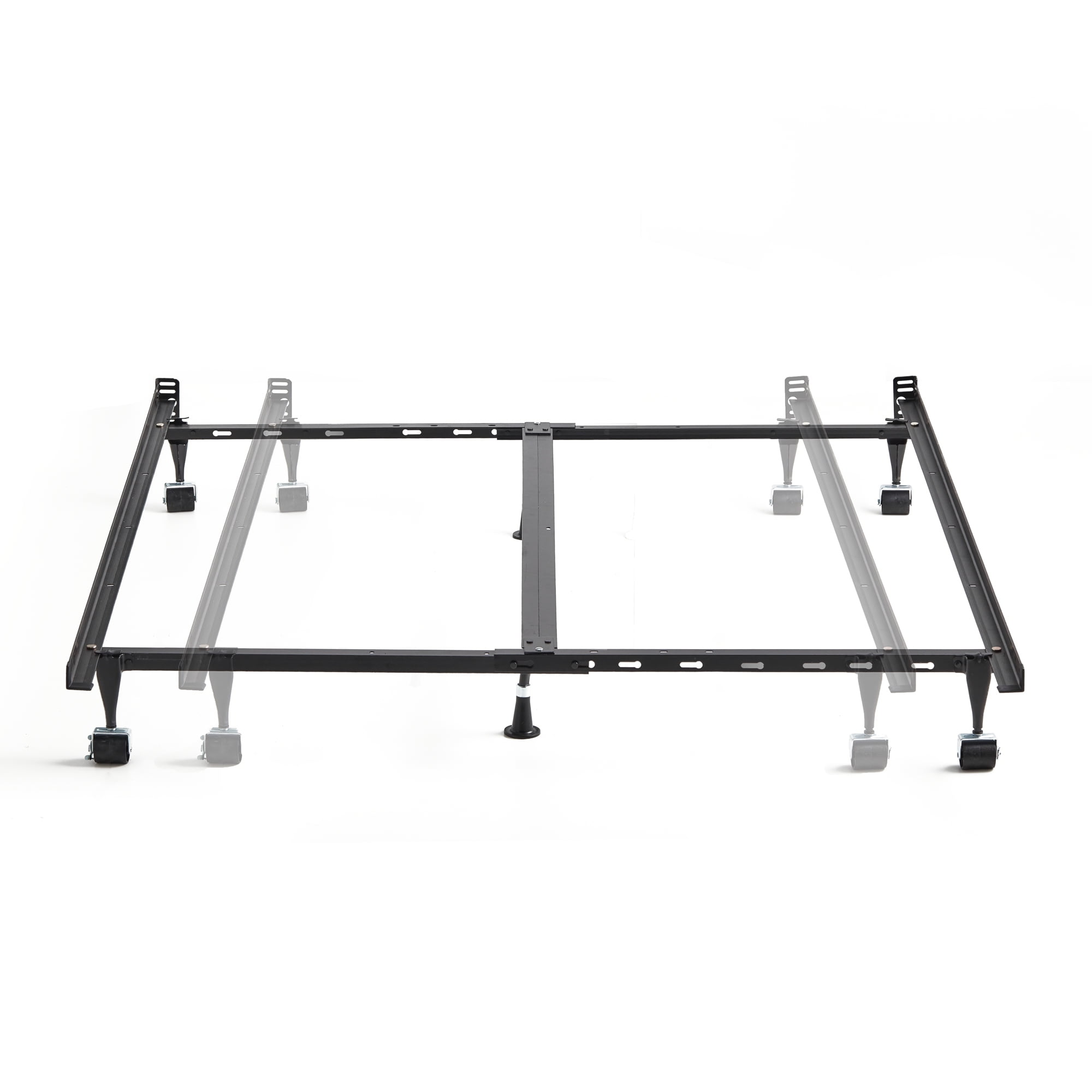 Rest Haven Universal Metal Adjustable Bed Frame with Wheels, Twin - Cal King