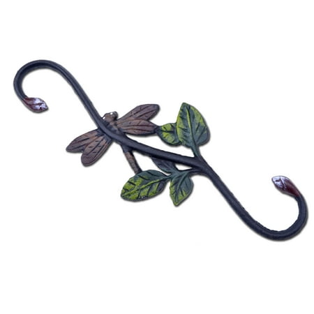 - Cast Iron S Style Plant Hook - Dragonfly - 12