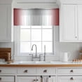 thumbnail image 3 of Red Grey Valance Curtains for Kitchen/Living Room/Bathroom/Bedroom Window, Rod Pocket Small Topper Half Short Window Curtains Voile Sheer Scarf, Gray Farmhouse Modern Rustic 42"x12", 3 of 8