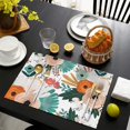 thumbnail image 4 of Pioneer Flower Floral Print Pattern Summer Placemats Table Placemats Set Of 4-Linen Kitchen Washable Placemats Table Mats 12x18 Inch Non-Slip Heat Resistant, 4 of 5