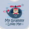 thumbnail image 4 of Inktastic Grammy Loves Me Grandson Bear Boys Baby Bib, 4 of 4