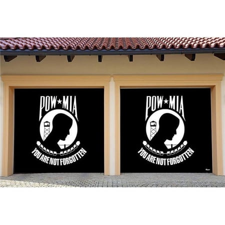 UPC: 0841282143807 | My Door Decor – POW – Patriotic 7 ft. x 8 ft. Garage Door Decor Banner Mural