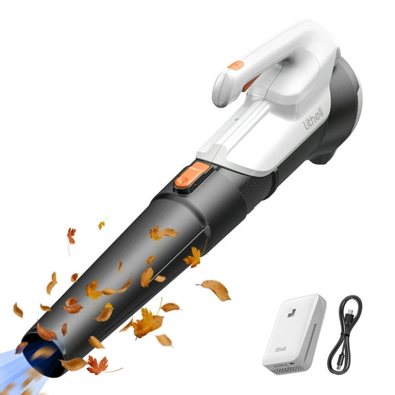 Litheli 20V Cordless Leaf Blower 350CFM 2-Speed Turbine Electric Blowing Leaf for Lawn Care, Patio, Dust, Leaves, with 2.5Ah Portable Battery