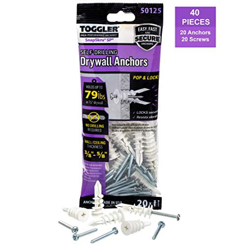 Toggler Snapskru Self Drilling Drywall Anchor Pack Of 20 Canada - How To Use Toggler Self Drilling Drywall Anchors