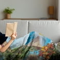 thumbnail image 3 of Romantic Soft Flannel Fleece Throw Blanket, View from Italian Old Stone House Hills Painting Style Look Vine Leaves Flower, Cozy Plush for Indoor and Outdoor Use, 60" x 80", Multicolor, by Ambesonne, 3 of 5